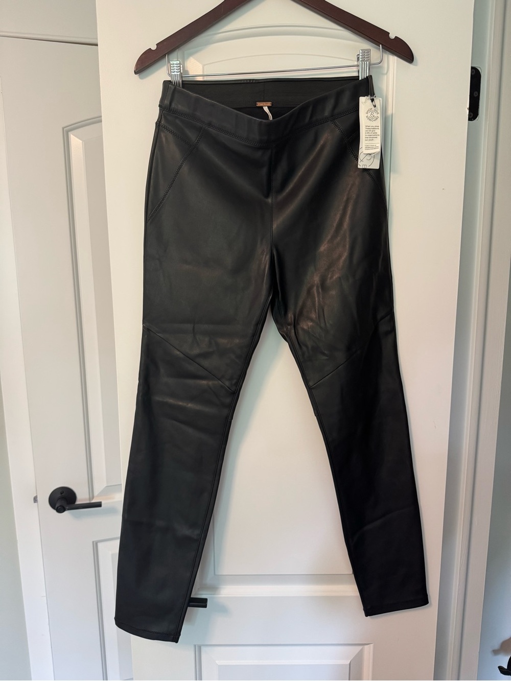 Free People Black Faux Leather Pants
